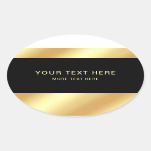 Black Gold Elegant Professional Modern Template Oval Sticker