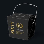 Black & Gold Elegant Sixty 60th Birthday Party  Favour Box<br><div class="desc">Black & Gold Elegant Sixty 60th Birthday Party Favour Boxes</div>
