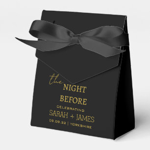 Black & Gold Elegant the Night Before Wedding Favour Box