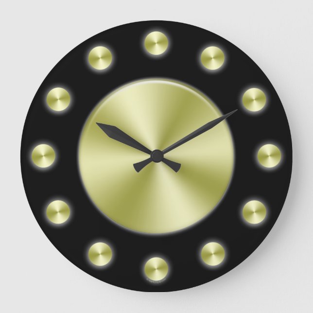 Black Gold Elegant Wall Clock (Front)
