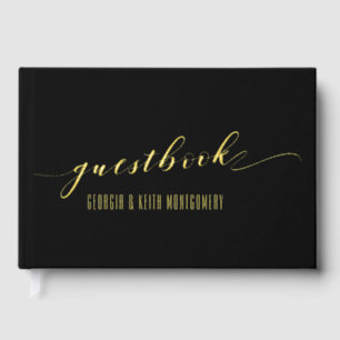 Black & Gold Elegant Wedding  Guest Book
