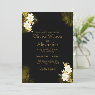 Black Gold Elegant Wedding Invitation
