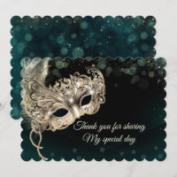 Black Gold Emerald Masquerade Party