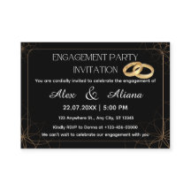 Black Gold Engagement Invitation