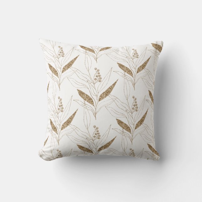 Black Gold Eucalyptus Botanical PILLOW  (Front)