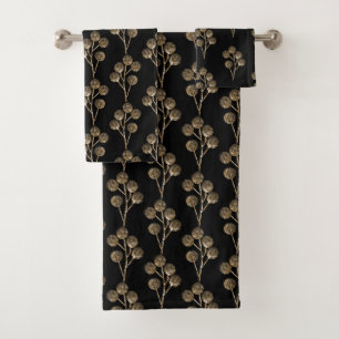 BLACK GOLD EUCALYPTUS SEED BATHROOM TOWEL SET