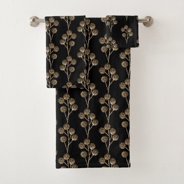 BLACK GOLD EUCALYPTUS SEED BATHROOM TOWEL SET (Insitu)