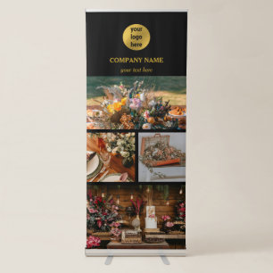 Black & Gold Event Planning Entertainment 4 Photos Retractable Banner
