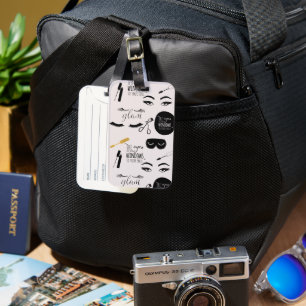 Black Gold Eyelashes Glam Birthday Luggage Tag