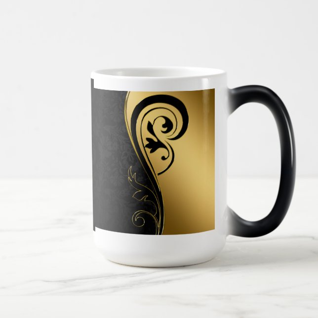 Black & Gold Filagree Coffee Mug (Right)
