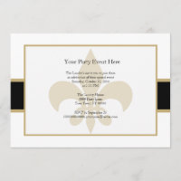 Black Gold Fleur de Lis Party Time