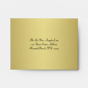 Black, Gold Floral A2 Envelope for RSVP Cards