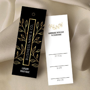 Black & Gold Floral Boutique Clothing Price Tag