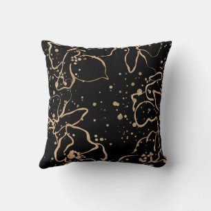 Black Gold Floral Cushion