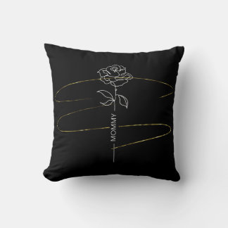 Black & Gold Floral Pillow – Stylish Mum Décor
