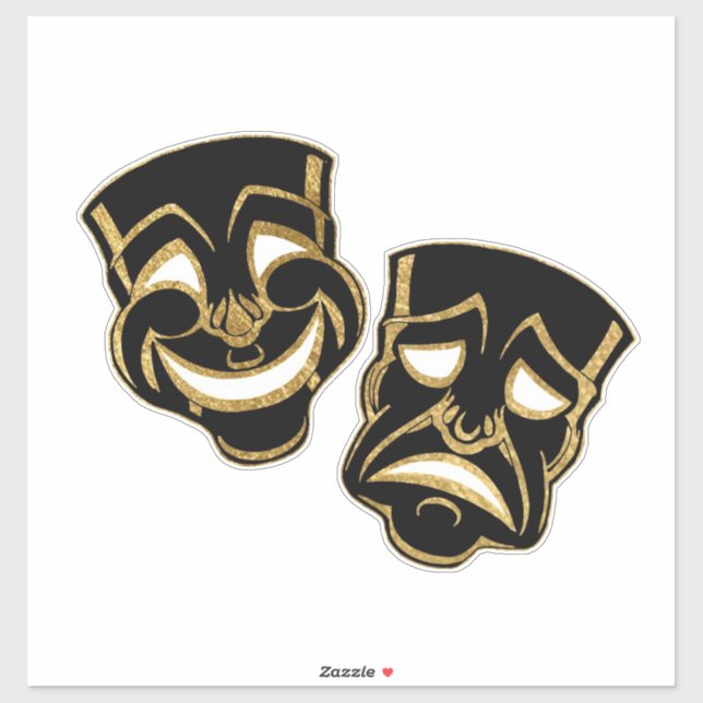 Black Gold Foil Comedy And Tragedy Theatre (Sheet)