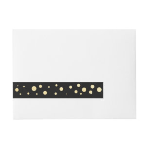 Black & Gold Foil Elegant Card Wrap Around Labels
