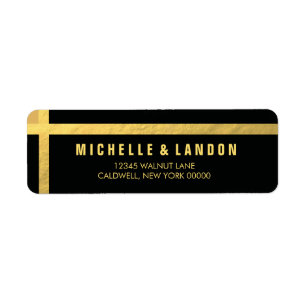 Black+Gold Foil Return Address Labels   WEDDINGS