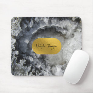 Black Gold Foil Sea Crystals Signature Mouse Mat