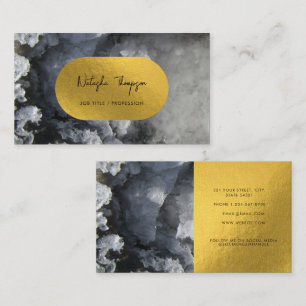 Black Gold Foil Sea Crystals Signature Script Business Card