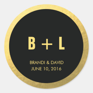 Black + Gold Foil Sticker   WEDDINGS