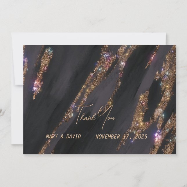 Black Gold Foil Thank You Card (Front)