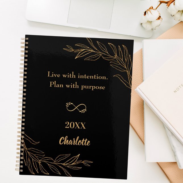 Black gold foliage quote 2026 planner (Creator Uploaded)