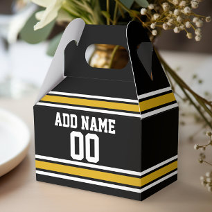 Black Gold Football Jersey Custom Name Number Favour Box