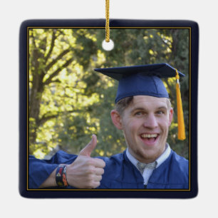 Black Gold Frame Graduate  Keepsake School Ceramic Tree Decoration