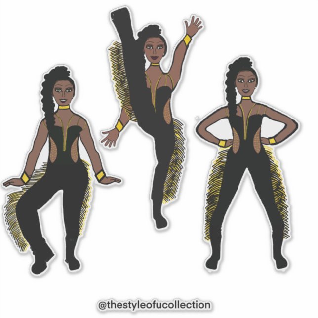 Black Gold Fringe Dancer #1 (Front)