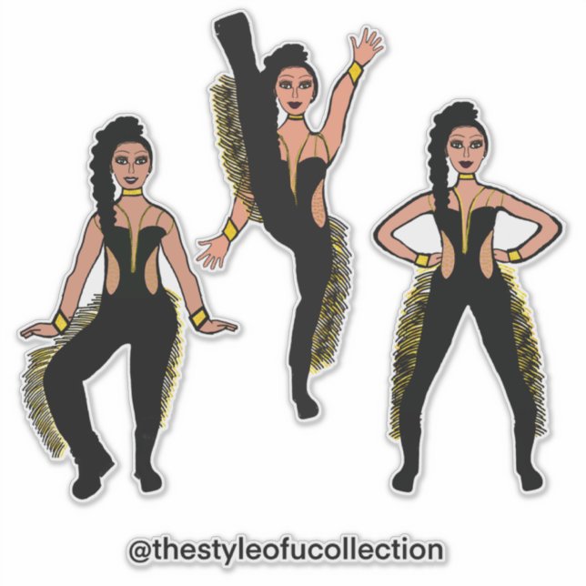 Black Gold Fringe Dancer #2 (Front)