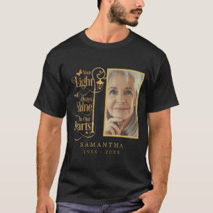 Black Gold Funeral Custom Photo Memorial T-Shirt