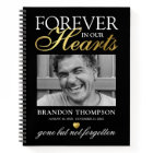 Black Gold Funeral Photo Memorial Guest Book