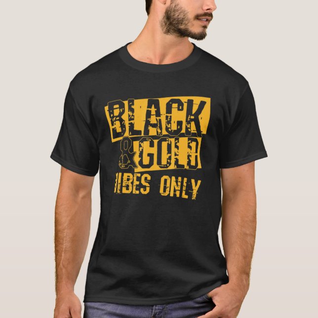 Black Gold Game Day Group  for High School Footbal T-Shirt (Front)