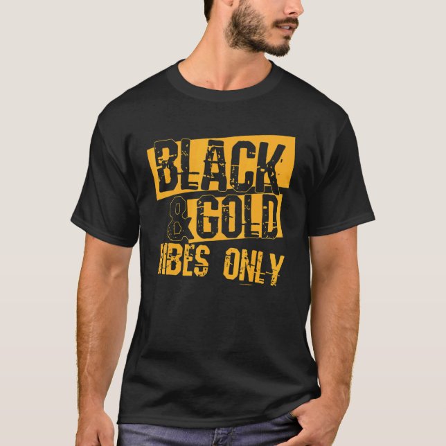 Black Gold Game Day Notre Dame High School Footbal T-Shirt (Front)