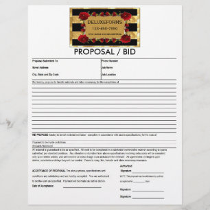 Black Gold Gem Roses Proposal Form