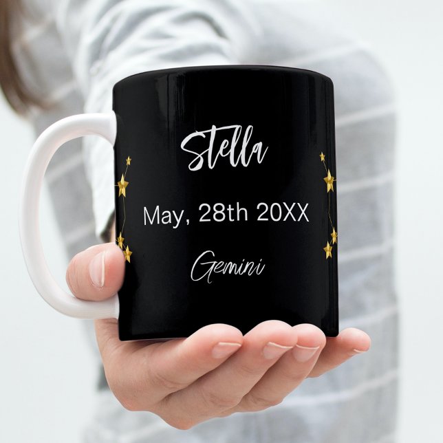 Black gold Gemini star constellation birthday Coffee Mug (Creator Uploaded)