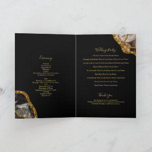 Black Gold Geode Wedding Program Order of Service Programme