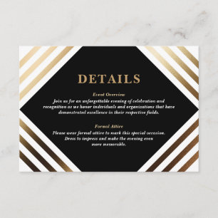 Black Gold Geometric Gala Details Insert Card