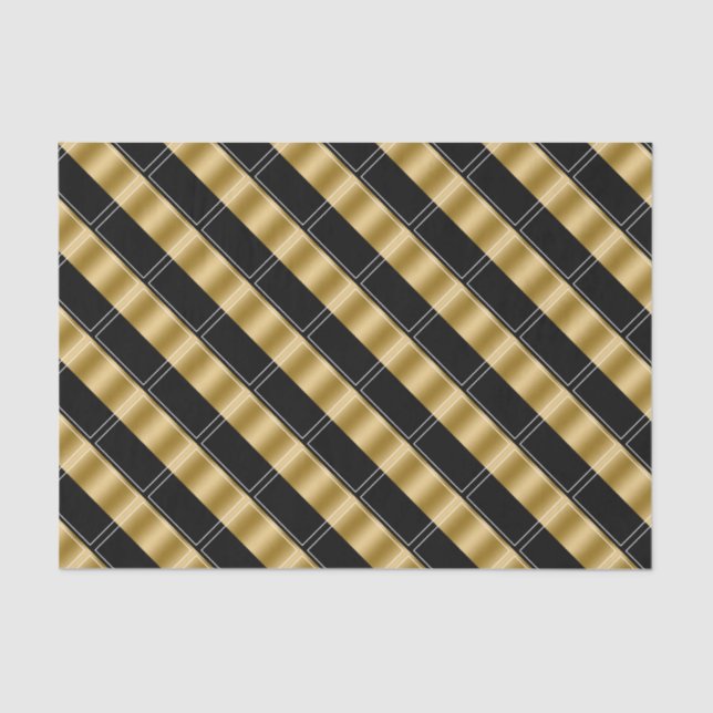 Black & Gold Geometric Pattern Tissue Paper (Front)