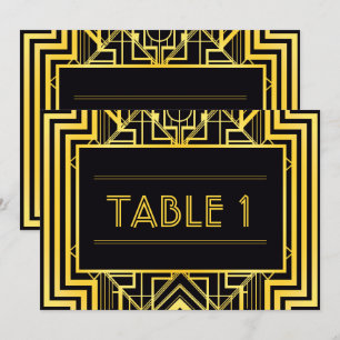 Black & Gold Geometric Table Numbers
