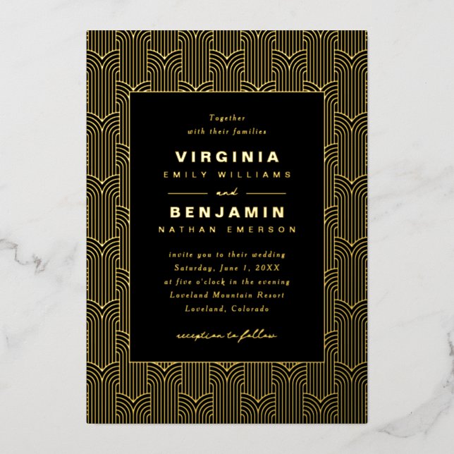 Black Gold Geometric Wedding (Front)