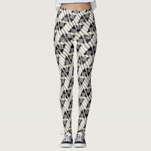 Black/Gold Geometric Women's Leggings