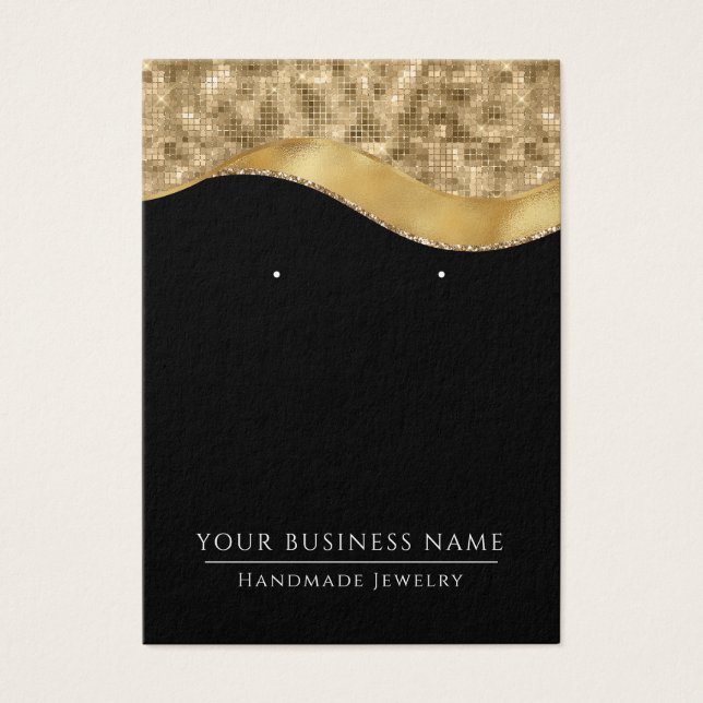 Black Gold Glam Earring Display Cards (Front)