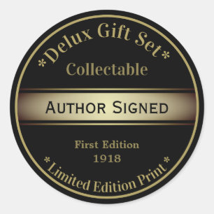 Black Gold Glam Signed Classic Round Sticker