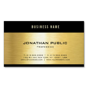 Black Gold Glamourous Elegant Template Professiona Magnetic Business Card