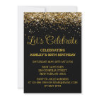 Black & Gold Glitter 50th Birthday Let's Celebrate