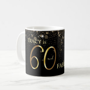 Black Gold Glitter 60th Birthday Coffee Mug