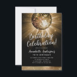 Black Gold Glitter 70s Party Disco Ball Birthday Card<br><div class="desc">Modern Glam Black Gold Glitter Sparkle 70s Party Disco Ball Any Age Birthday Invitation</div>