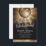 Black Gold Glitter 70s Party Disco Ball Birthday Card<br><div class="desc">Modern Glam Black Gold Glitter Sparkle 70s Party Disco Ball Any Age Birthday Invitation</div>
